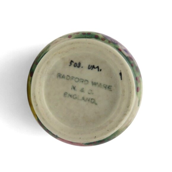 RADFORD Ware Small VASE English Pottery Floral English Country Cottage Vintage 4 - Picture 8 of 11